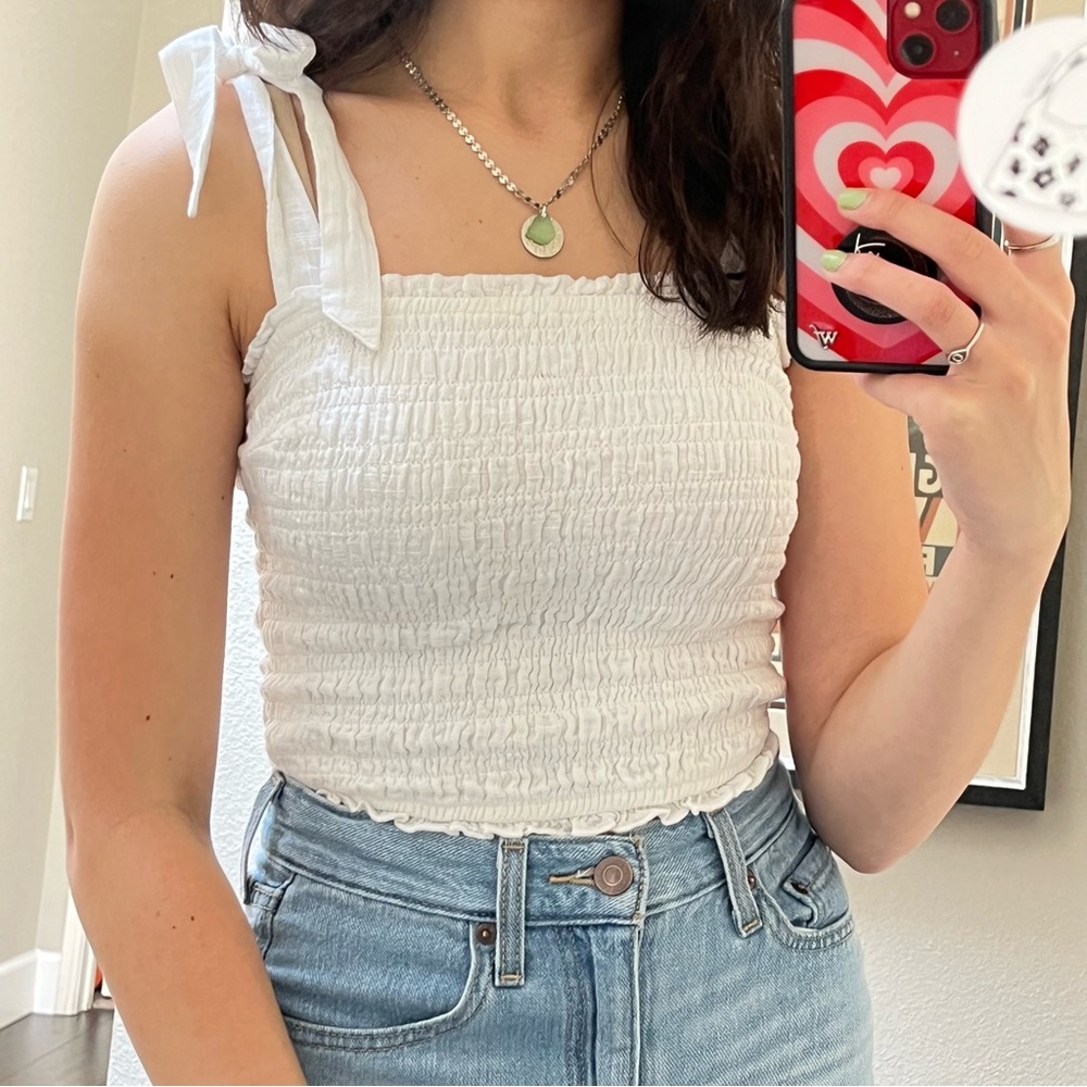Abercrombie & Fitch smocked tank top